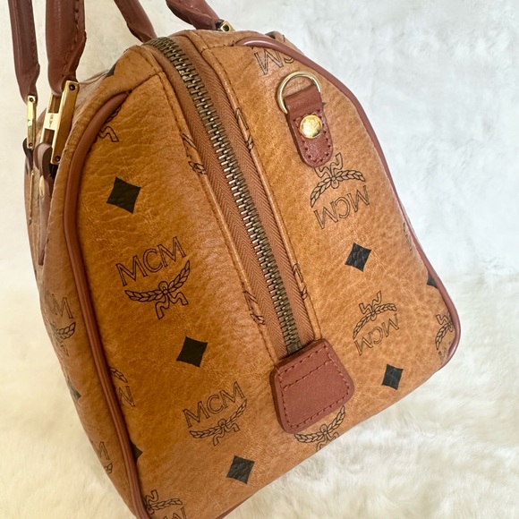 MCM Cognac Visetos Satchel - Picture 4 of 13